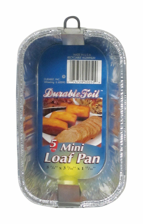 Home Plus 6392096 3.18 x 5.62 in. Durable Foil Mini Loaf Pan - Silver-