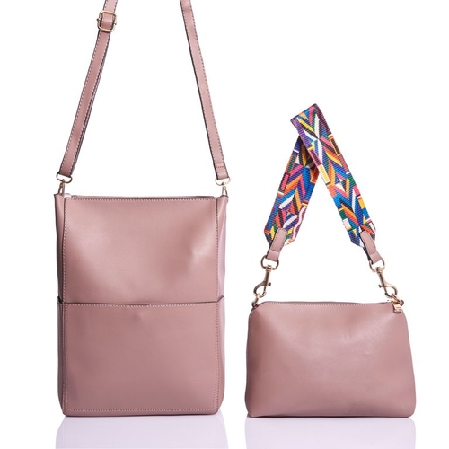 Bolso doble con asa fantasía rosa