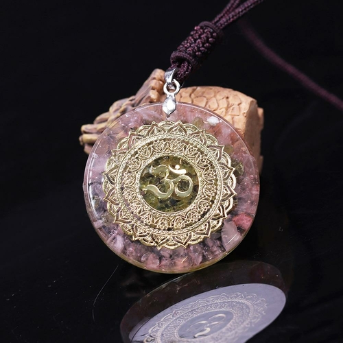 Orgonite Reiki Pendant Pink crystal The Soul Bring Lucky Energy Stone