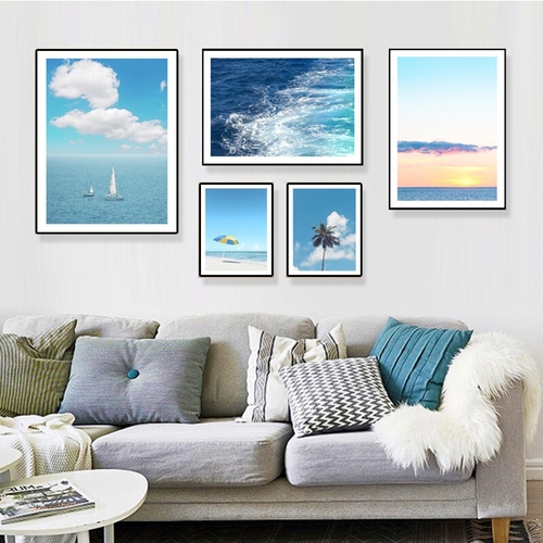 Blue Wall Art Canvas Painting Seascape