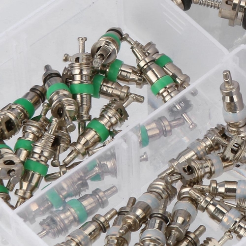 55pcs A/C AC Schrader Valve Cores Assortment for