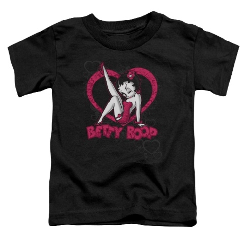 Main Trevco Boop-Scrolling Hearts - Short Sleeve Toddler Tee - Black- Mediu image