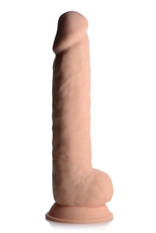 Fleshstixxx 10 Inch Silicone Dildo With Balls - Vanilla