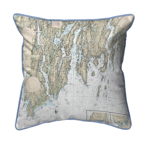 Betsy Drake ZP13293BB BoothBay, ME Nautical Map Extra Large Zipper