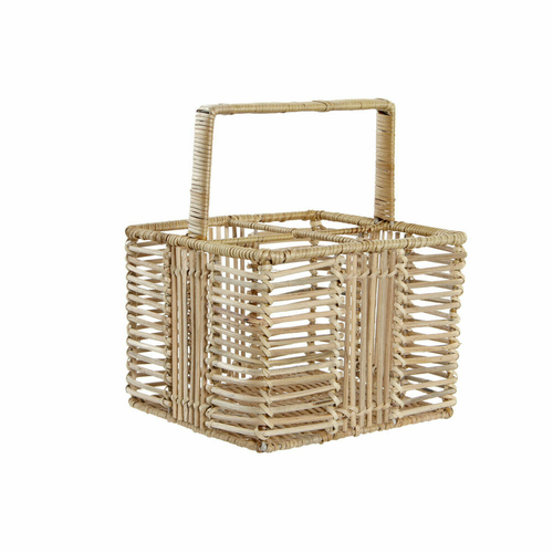 Cutlery Organiser DKD Home Decor Metal Light brown Rattan Traditional
