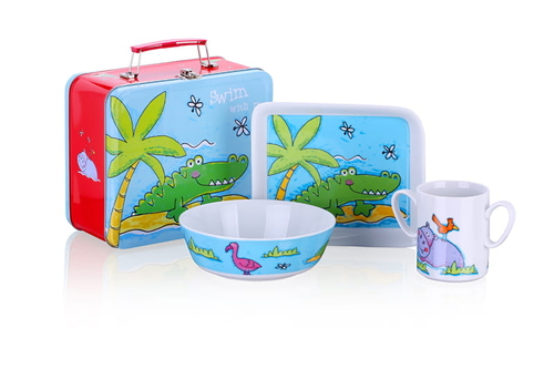 Children tableware Zoo + suitcase