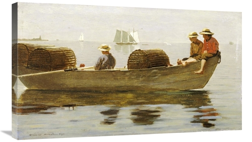 Global Gallery GCS-268135-36-142 36 in. Three Boys in a Dory Art Print