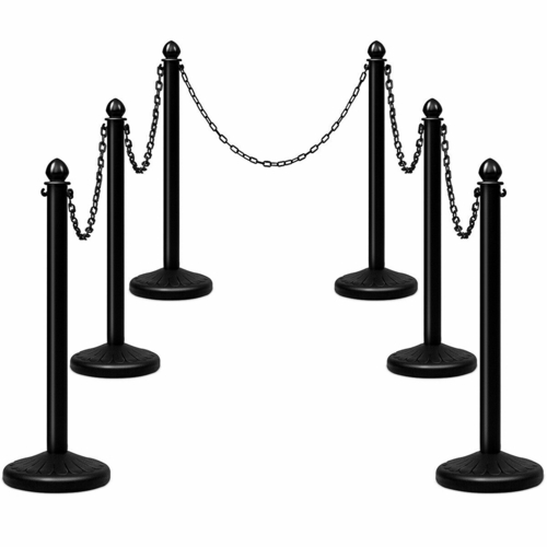 6PCS Stanchions, Queue Safety Barrier, Security Poles