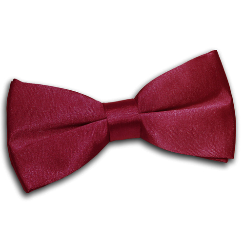 Plain Satin Pre-Tied Bow Tie - Burgundy