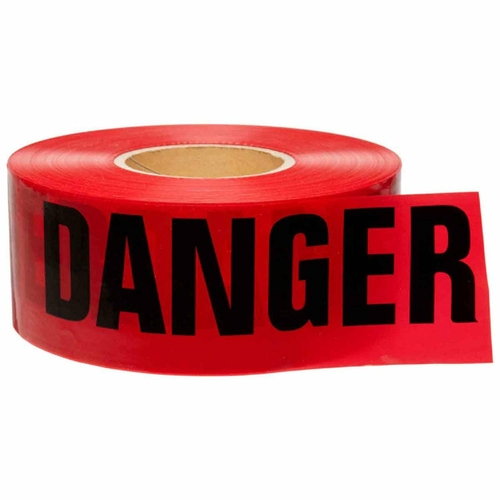 1 Rolls of Barricade Tape 3”, Red and Black Danger Tape Roll 1000