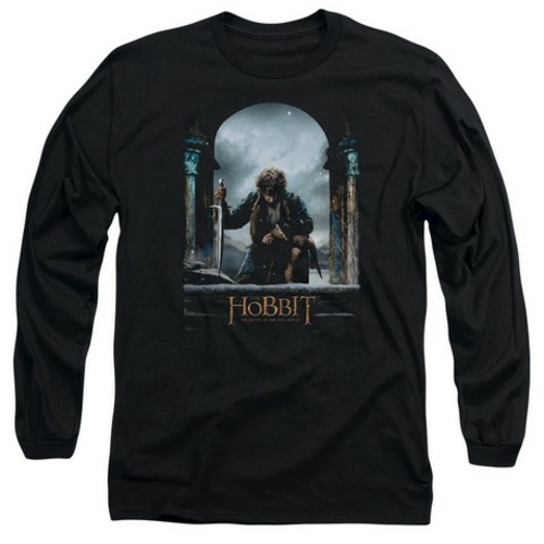 Trevco Hobbit-Bilbo Poster Long Sleeve Adult 18-1 Tee- Black - 2X