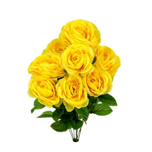 Admired by Nature GPB5305-YELLOW Artificial Full Blooming Ranunculus&#