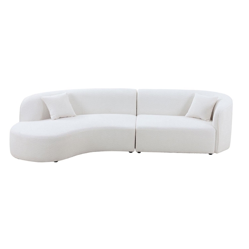 Luxury Modern Style Living Room Upholstery Curved Sofa with Chaise