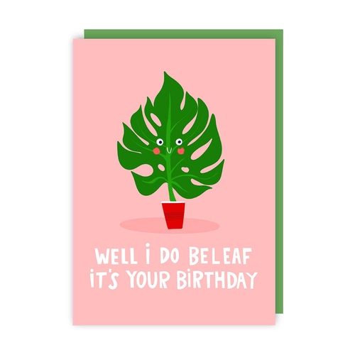 Be-leaf Plant Birthday Card (Pack of 6)