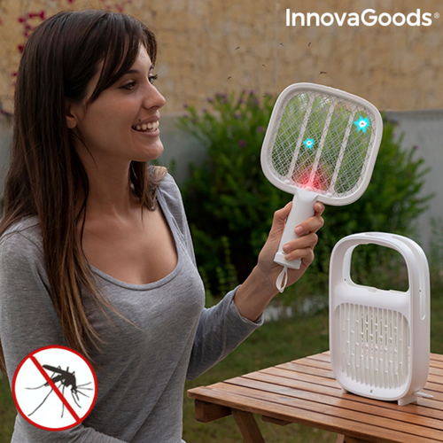 2 in 1 Rechargeable Mosquito Repellent Lamp and Insect-killing Racquet