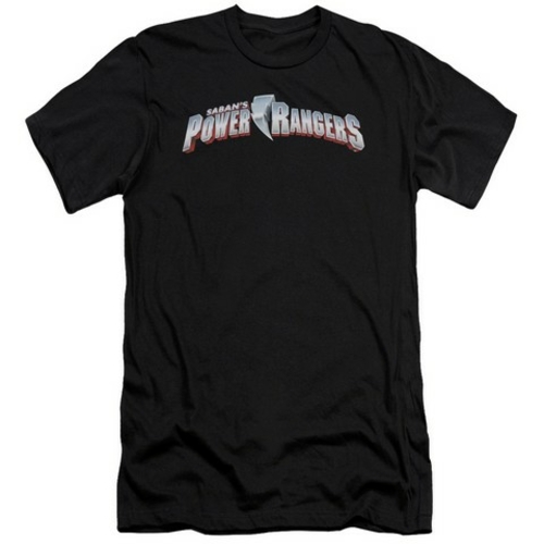 Trevco Power Rangers-New Logo Short Sleeve Adult 30-1 Tee, Black -