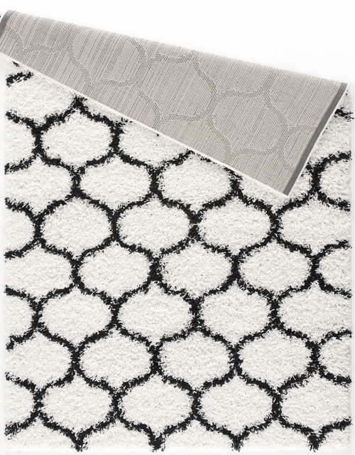 L Baiet BW336W26 Desiree Shag Rug, White - 2 x 6 ft.