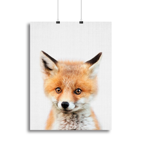 Peekaboo Baby Fox Canvas Print or Poster