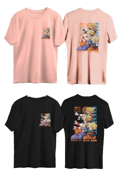 Combo Of 2 Mens Anime Character Printed Cotton Round Neck Half Sleeves