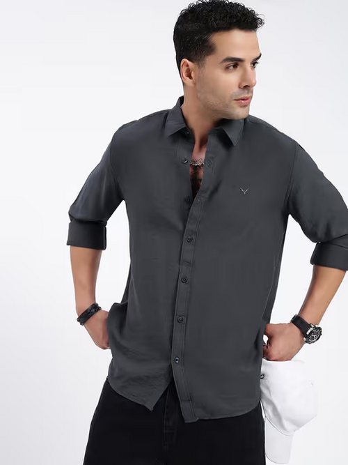 Men'S Full Sleeve Solid Cotton Blend Shirt For Men (Size-S)