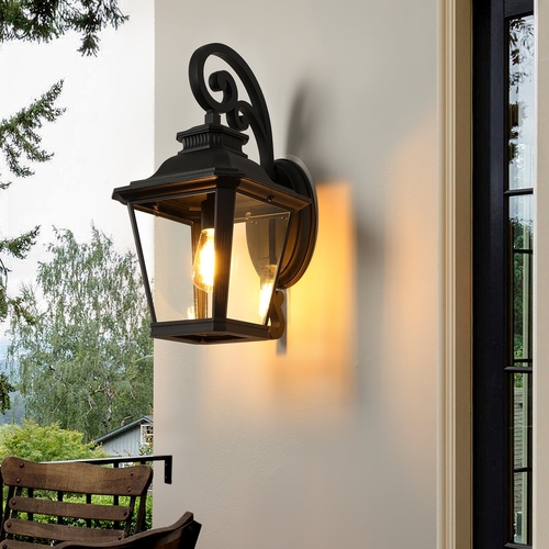Large Outdoor Wall Sconce Lights with Clear Glass  Can support