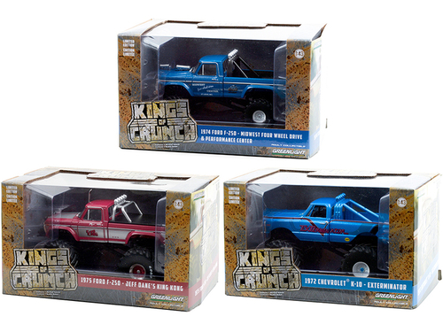 \Kings of Crunch\" Set of 3 Monster Trucks Series 3 1/43 Diecast Model