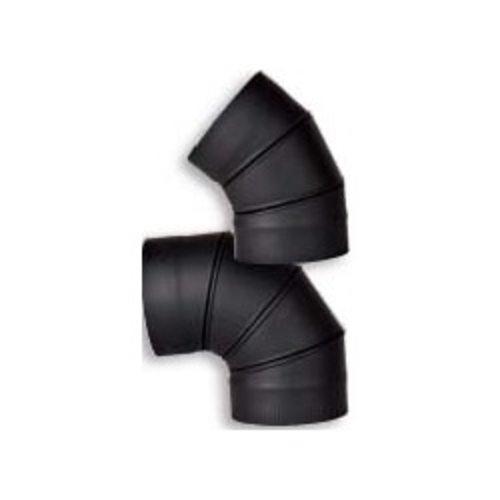 Olympia 3602529 7 in. Ventis Single-Wall Black Stove Pipe 90 deg Adjus