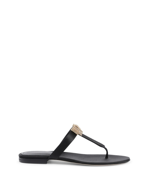 Nina Satin Sandal - Black