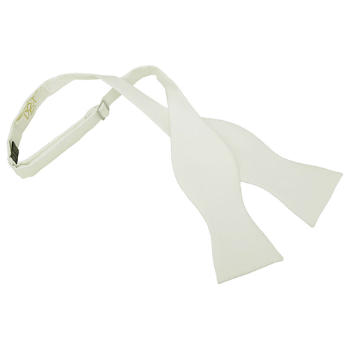 Solid Check Self-Tie Bow Tie - Ivory