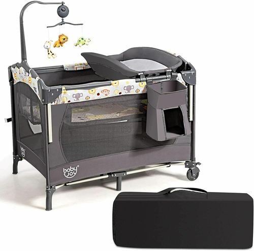 Baby Bedside Cot, Portable Folding Travel Cot, Bassinet New-Born Bed