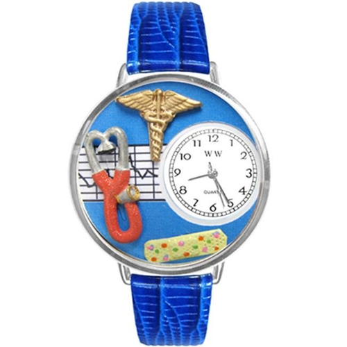 Whimsical Gifts U-0620059 Nurse 2 Blue Watch In Silver Large