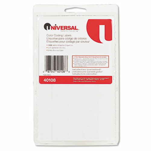 Universal 40108 Permanent Self-Adhesive Color-Coding Labels- .75 in di