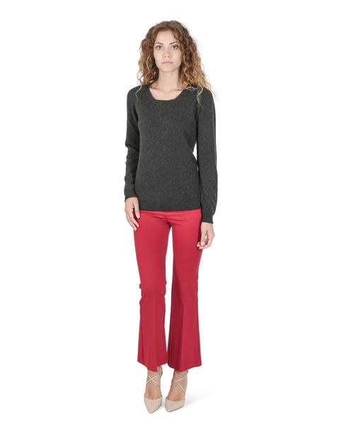 Crown of Edinburgh Cashmere Womens Square Neck Sweater COE 0024 IRON