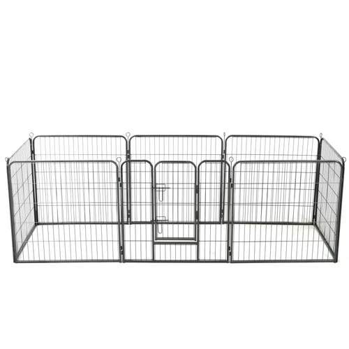 Dog Playpen 16 Panels Steel 31.5"x31.5" Black