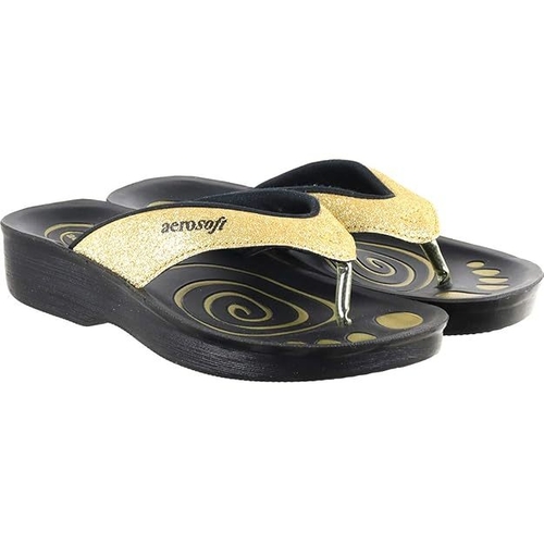 Casual Women's Thong Flip-Flops (Size-UK-4) (Color-GOLDEN)