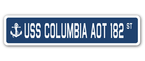 SignMission SSN-Columbia Aot 182 4 x 18 in. A-16 Street Sign - USS Col