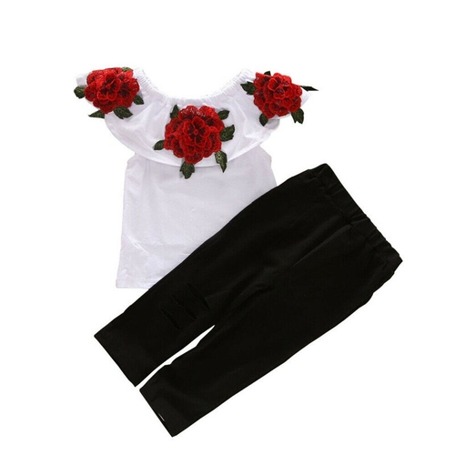 2019 Fashion Baby Girl Clothes Sets Summer Flower