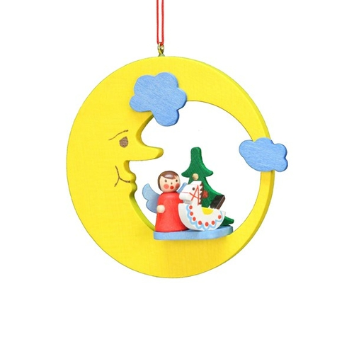 ULBR 10-0597 Christian Ulbricht Ornament - Angel with Toy in Moon