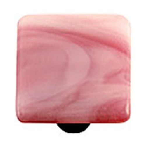 Hot Knobs HK2000-KB Swirl Light Cranberry Square Glass Cabinet Knob - 