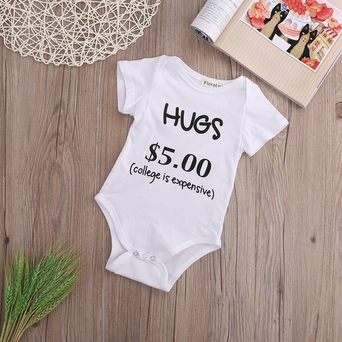 Newborn Baby Boys Girls Hugs dollar Bodysuits