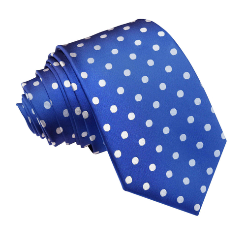 Polka Dot Slim Tie - Royal Blue