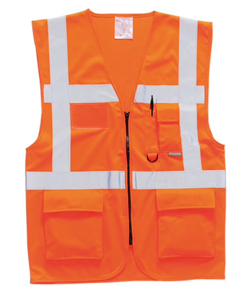 Portwest US476 Medium Hi-Visibility Berlin Executive Vest, Orange