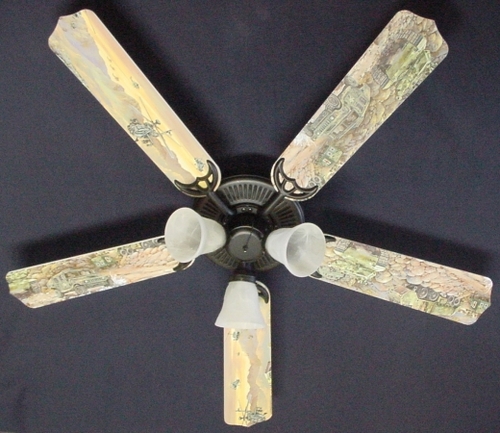 Ceiling Fan Designers 52FAN-KIDS-ATMH Army Tanks Military Helicopter C