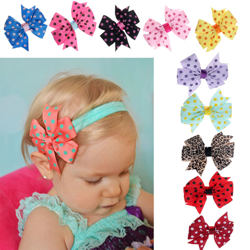 10pcs Babys Headband Hairband Elastic Wave Point