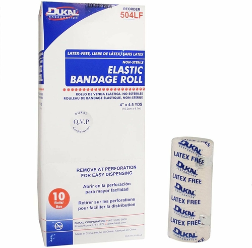 Dukal Elastic Bandages 4 inch x 4.5 Yard. Case of 50 Non-sterile