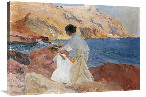 Global Gallery GCS-267324-36-142 36 in. Clotilde & Elena on the Rocks&