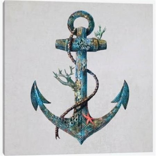 One Bella Casa 82581WD16 16 x 20 in. Lost at Sea Gray Canvas Wall Deco