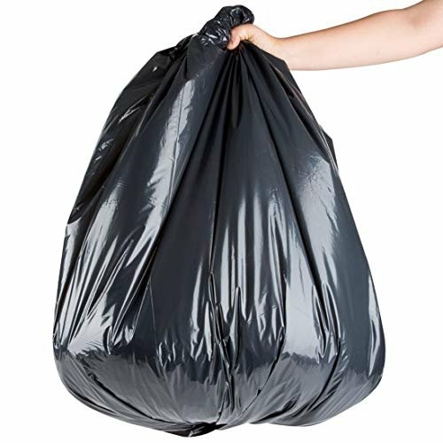 Pack of 200 Black Polyethylene Trash Bags 43 x 48. HDPE 45 Gallon