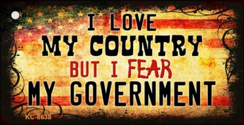 Smart Blonde KC-8638 1.5 x 3 in. I Love My Country Novelty Metal Key C