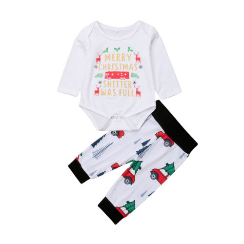 Cute Christmas Baby Boy Girls Cotton Outfits